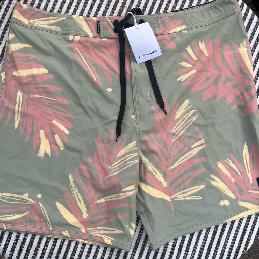 Banks Journal Tropical Leaf Print Men's Shorts